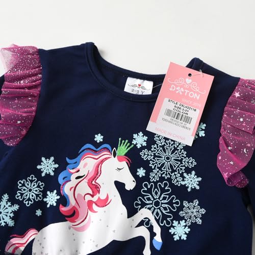 DXTON Girls Dresses Tutu for Toddler Long Sleeve Casual Tulle Winter Outfits 3-12T2