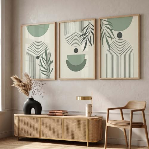 Image of kotart Aesthetic Boho Painting Wall Art Home Decoration Paintings With Frame For Living Room Bed Room Hotel Wall Decor Digital Reprint Set of 3