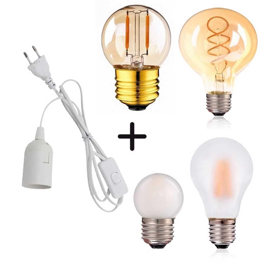 5 Pezzi Portalampada E27 con interruttore a filo cavo, E27 Portalampada, prese per paralume con spine,portalampada a sospensione con presa elettrica,Per Loft Garage Illuminazione