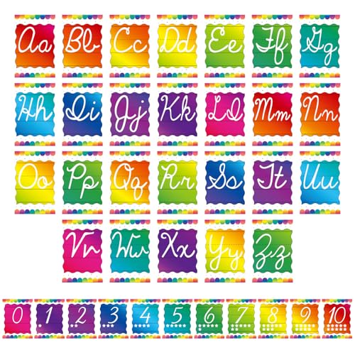 Lettres alphabet arc-en-ciel déco murale crèche et maternelle