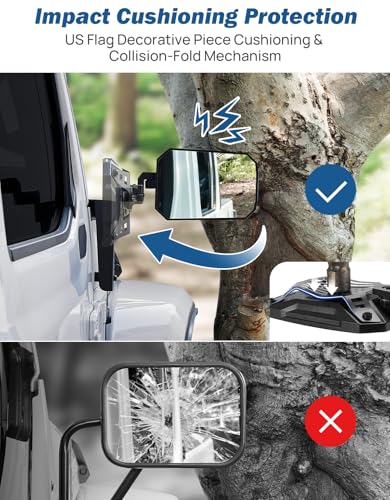 image for JOYTUTUS Mirrors Doors Off or Doors On Compatible with 2018-2026 Wrang