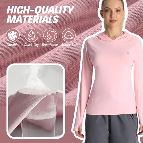 women‘s 2 Pack UPF50+ Sun Shirt Long Sleeve Hoodies UV Protection Clothing Hiking Athletic Outdoor Lightweight Shirt3