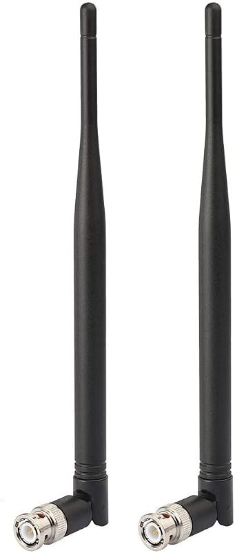 Bingfu Antena receptora de micrófono inalámbrico UHF 400MHz-960MHz BNC macho antena (paquete de 2) para sistema de micrófono inalámbrico Receptor de micrófono Sintonizador de audio digital remoto UHF Ham Radio