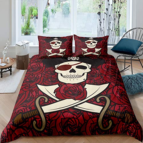 Castle-Fairy-Dagger-Pirate-Duvet-Cover-Full-Skeleton-Rose-Comforter-Cover-Set-for-Teens-Bedroom-Child-Bloom-Flowers-Bed-Cover-Safari-3D-Printed-Hippie-Theme-Bedding-Set-3pcs-Quilt-Cover-Full 51wRkpif8GL