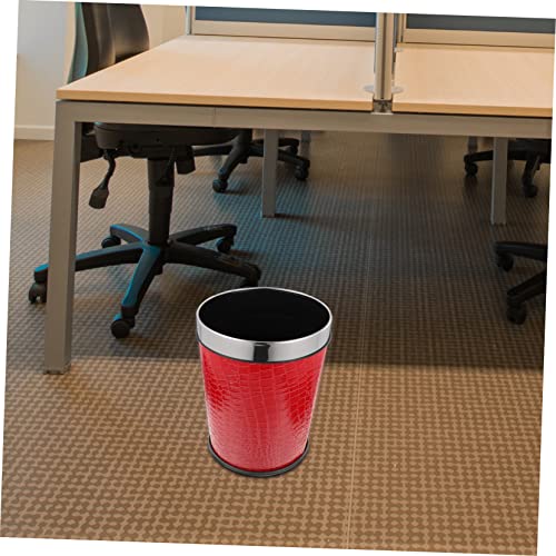 Caneca de basura vintage 1.0L rojo cuero y plástico miniatura 2