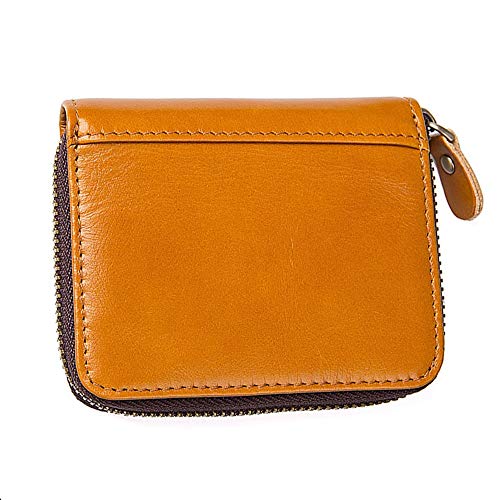 Preisvergleich Produktbild Herren Beutel Herren Multifunktions-Leder-Reißverschluss-... Vintage, Business-Mann-Mappen (Color : Yellow)