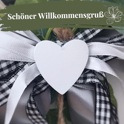 Türkranz ganzjährig für außen - Elegant Dank Naturmaterialien - 30cm Dekokranz für Haustür - Ganzjährig nutzbarer Kranz - Hochwertige Deko für Haustür und Fensterdeko hängend