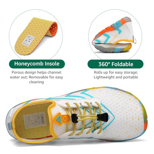 Image of SAGUARO Water Shoes for Women - Barefoot Quick-Dry Aqua Sock, Lightweight, Breathable for Swimming, Beach and Outdoor Activities Size 5.5-10.5