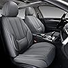 Coverado Car Seat Covers Full Set, Seat Covers for Cars, Car Seat Cover, Car Seat Protector Waterproof, Nappa Leather Car Seat Cushion, Car Seat Covers Front Seats and Back Fit for Most Cars Gray