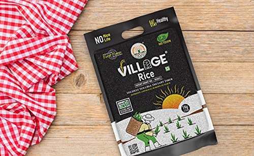 Image of Village Rice Highest Soluble High Dietary Fiber Rice with High Protein, Low Glycemic Index (GI) - 15Kg, Pack of 5Kg X 3