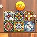 Rvsticty Mexican Talavera Placemats Set of 4 Cinco De Mayo Ceramic Ethnic Folk Ornament Mexican Themed Party Decorations and Supplies for Kitchen Table-12×18''