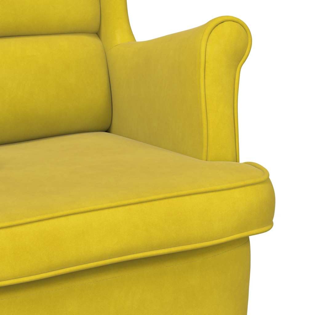 vidaXL Poltrona Giallo Senape in Velluto