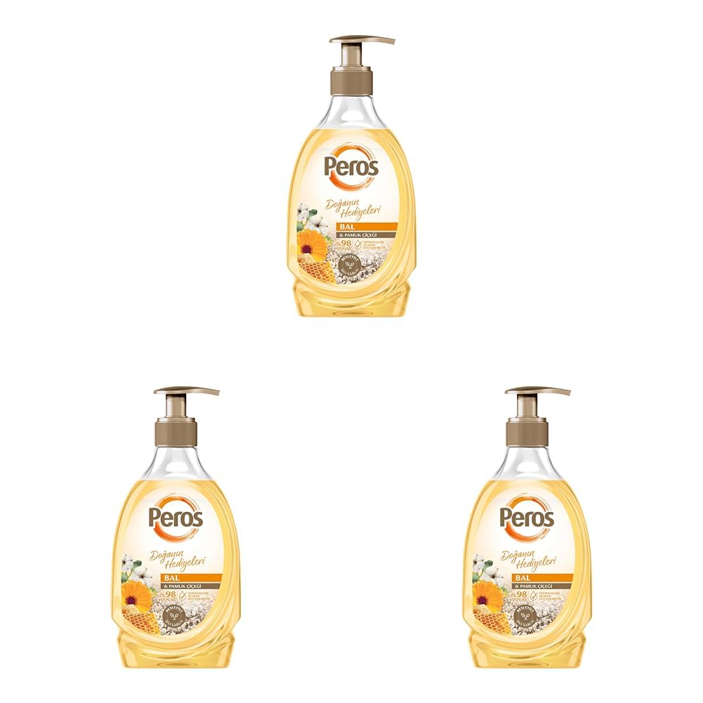 Peros Doğanın Hediyeleri Bal & Pamuk Çiçeği Sıvı Sabun 400 G (3 paketi)