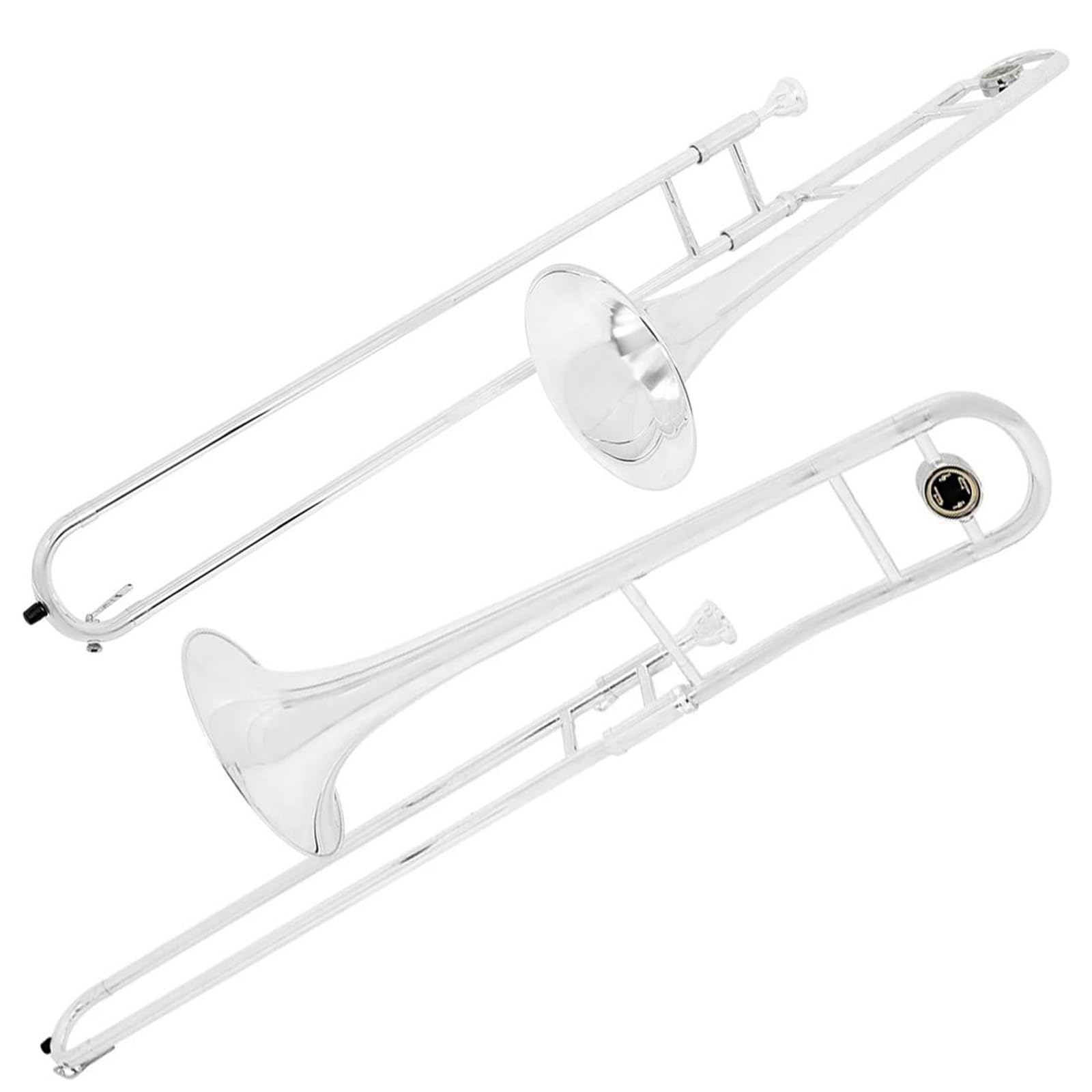 Trombón Trombón De Varas Alto En Sib Apto Para Principiantes Instrumento Chapado En Latón En Sib Con Kit De Guantes(Trombon)