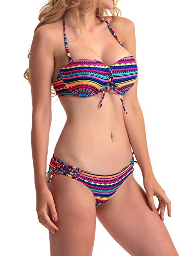 ZITY Two Piece Swimsuit Sexy Monikini Swimsuit/Bathing Suits for Women,Push Up Bikini Stripe M