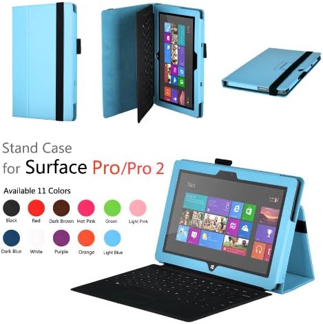 Case for Surface Pro 1st/ Surface Pro 2 - onWay Premium Folio Case Cover with Stand for Microsoft Surface Pro 1st/ Surface Pro 2 (Does not fit Windows RT Version), Sky Blue