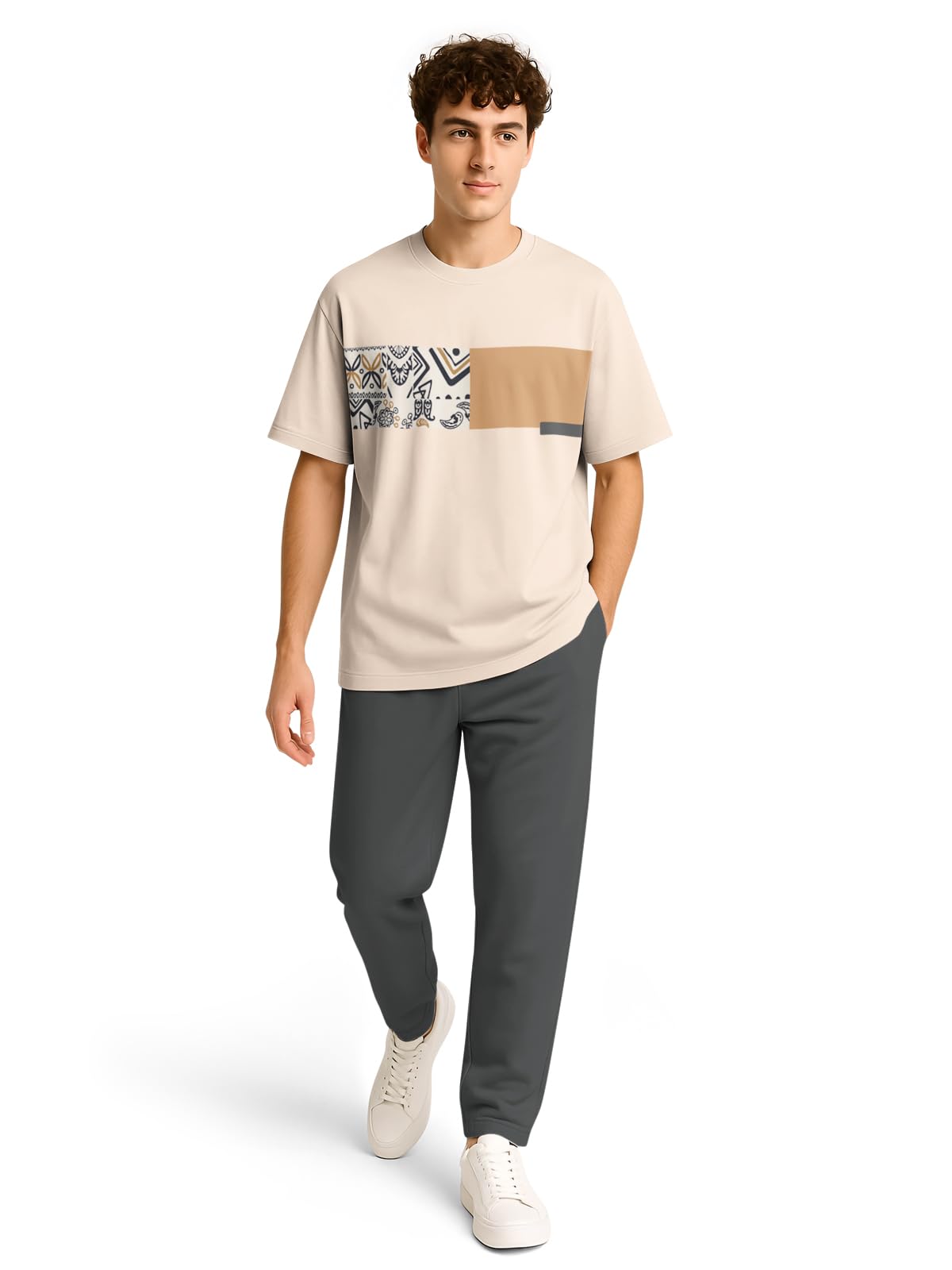 BULLMER Trendy Co-ords with Oversized T-Shirt & Pants Clothing Set for Men | Cotton Blend Cord Set for Men-picture-31