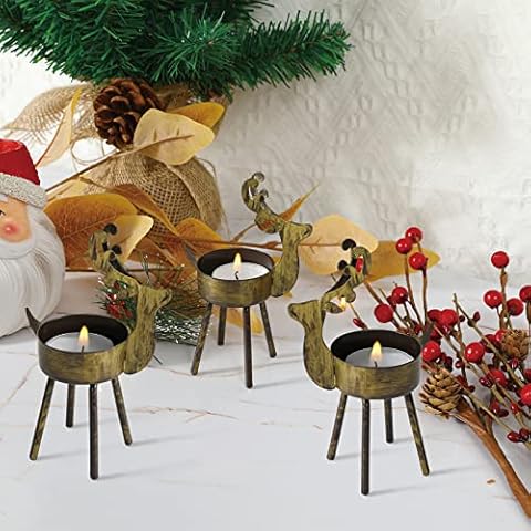 Candelabro de mesa con diseño vintage de reno Cover