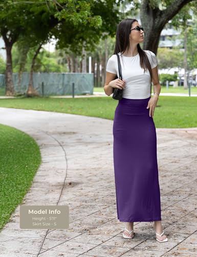 Image of Popana Long Maxi Skirt for Women, Flowy Long Skirts for Women | High Waisted Soft Trendy Rayon, Sundress Convertible Skirt, Long Length Bodycon Maxi Skirt, Petite and Plus Size