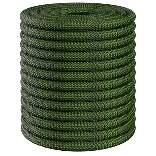 X XBEN Braided Polyester Arborist Rope 1/2 inch X 100ft, 48