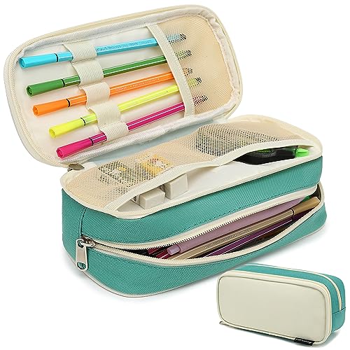 Image of Mountain guest Large Capacity Pencil Case Multi-Slot Pencil Pouch Durable Pencil Box Portable Office Pen Bag with Zipper