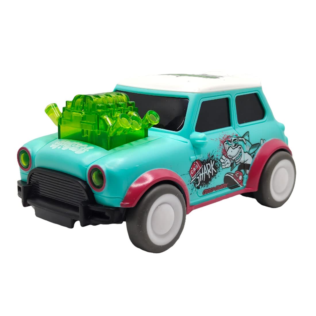 Jo Baby Unbreakable Four-Wheel Drive Friction Powered Diecast Excavator & Dancing Car Green Toy Set (Pack of 2) 1