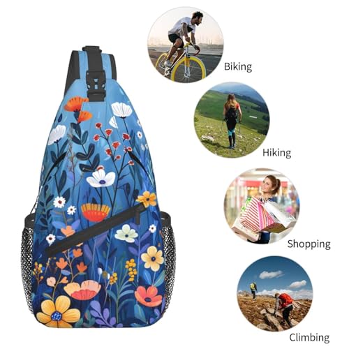 Morrales Sling con patrón floral elegante, unisex miniatura 6