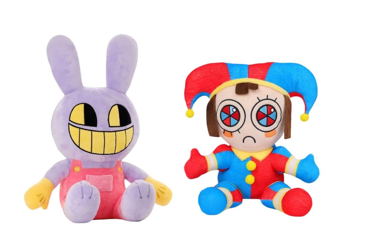 AdTemp (Set of 2) Digital Circus Plush Toy, Digital Circus Clown Rabbit Plush, Suitable for Collecting Animation Lovers, Decorating Rooms, Tables and Windowsill