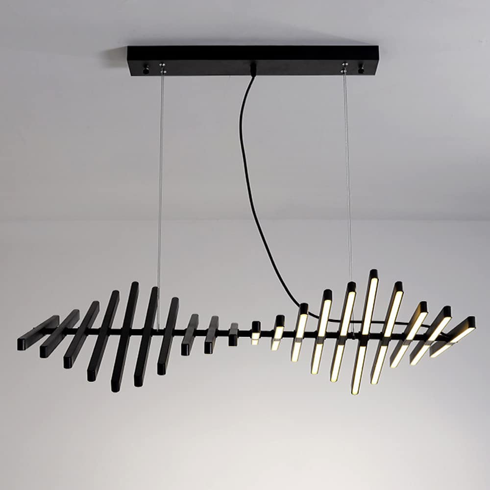 SDUYTDG Big Fish LED Chandelier Lights for Dining Room Lamp Stepless Dimming Ceiling Hanging Lamp Adjustable Shape Pendant Light for Dining Table