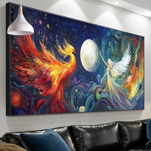 Diamond Painting Phénix 150x50cm Broderie Diamant Grand Format pour Décoration Salon