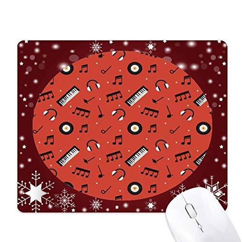 Tapis de souris notes de musique antidérapant avec motif flocon de neige