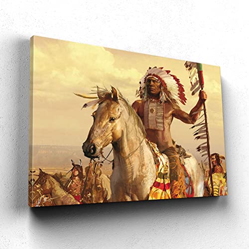Mistyefly Native American Wall Decor Chiefs Wall Decor Native American Art Indian Wall Art Indian Painting Native Wall Decor Indian Picture Native American Wall Art For Home Decor (12''Hx18''W) #TOP1