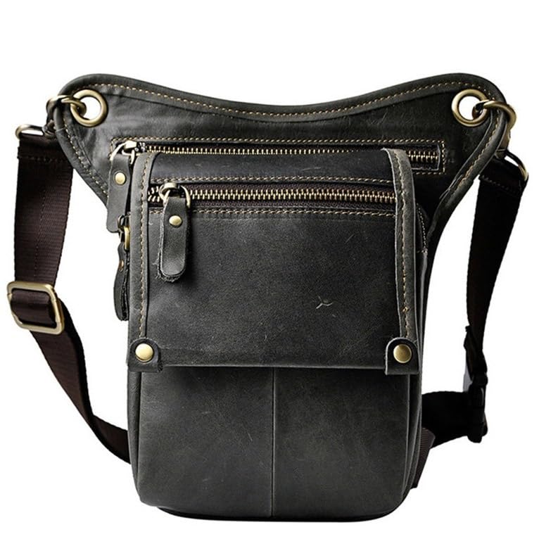 Marsupio Gamba Moto Borsa da coscia uomo, marsupio moto, borsa viaggio, for attrezzi, motocross corsa(Dark grey)