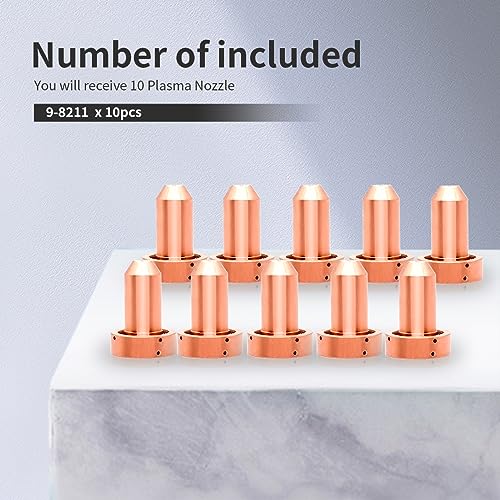 Image of 10pcs 9-8211 Tip 60A Nozzle for Thermal Dynamics SL60 SL100 Plasma Torch | Compatible with Thermal Dynamics Cutmaster 38 /52 /82 /102 /152 Plasma Cutter 80A Consumables