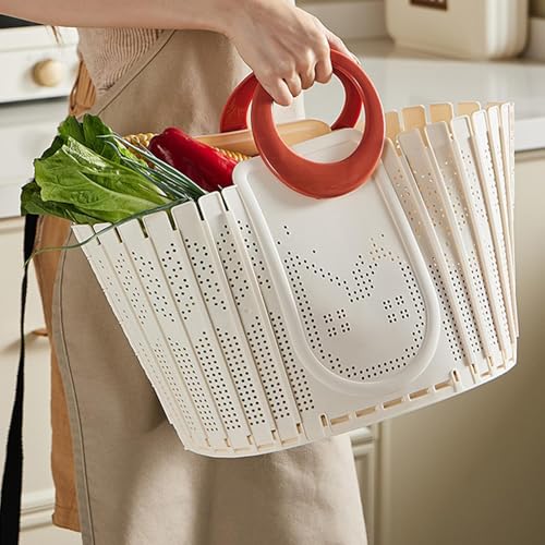 Panier à linge ventilé et pliable doté de poignées ergonomiques pour trier le linge - 4