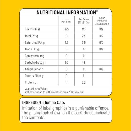 Image of Kwality Rolled Oats Jar 1kg | Wholegrain Oatmeal for Healthy Breakfast | High Fiber & Protein | Gluten-Free | No Added Sugar | Weight Management Friendly | Quick Cooking in 5-8 Minutes
