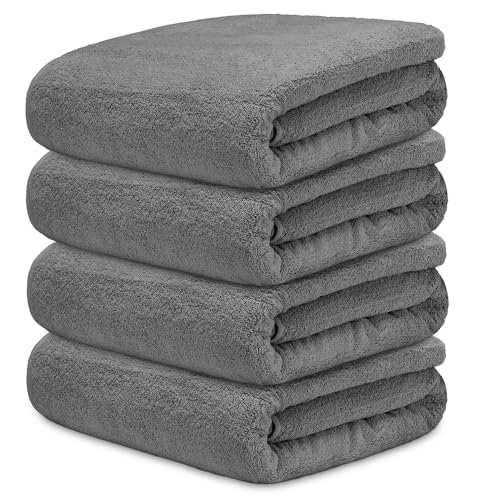DECASATEXTIL Juego 4 Toallas Baño Extra Grandes 100x150cm Algodón 450g/m² – Toallas de Ducha Premium y Absorbentes para Hogar, SPA o Gimnasio (Marengo)
