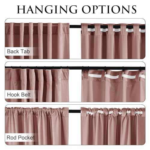 Image of StangH Pink Velvet Curtains 96 Inch Length, Luxury Mauve Drapes for High Ceiling Studio, Aesthetic Room Decor, Soundproof Thermal Insulated Window Panels, W52 x L96, 2 Panels