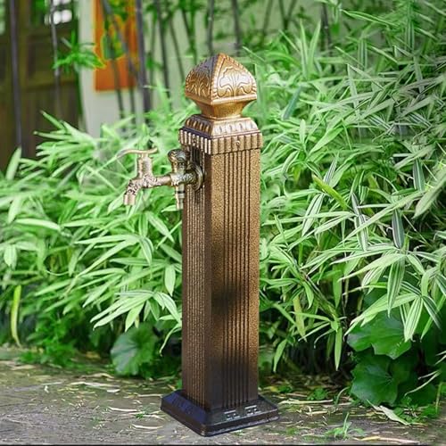 Soporte de manguera en aleación de aluminio con fuente para exterior