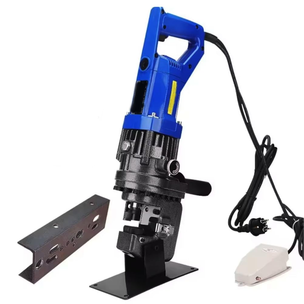 1800W elektrischer hydraulischer Locher, 220V Stahlstanzmaschine, tragbarer elektrischer Locher mit Matrizenwinkelstahl-Stanzwerkzeug für Eisen-Aluminium-Kupferplatte