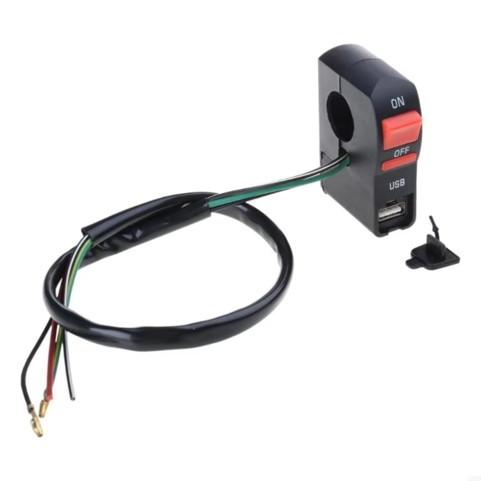 7/8 Pulg Botón Pulsador Universal De Encendido Apagado Para Manillar Con Puerto De Carga Control De Faros Para Scooters Motocicletas Piezas De 12 V Interruptor del manillar
