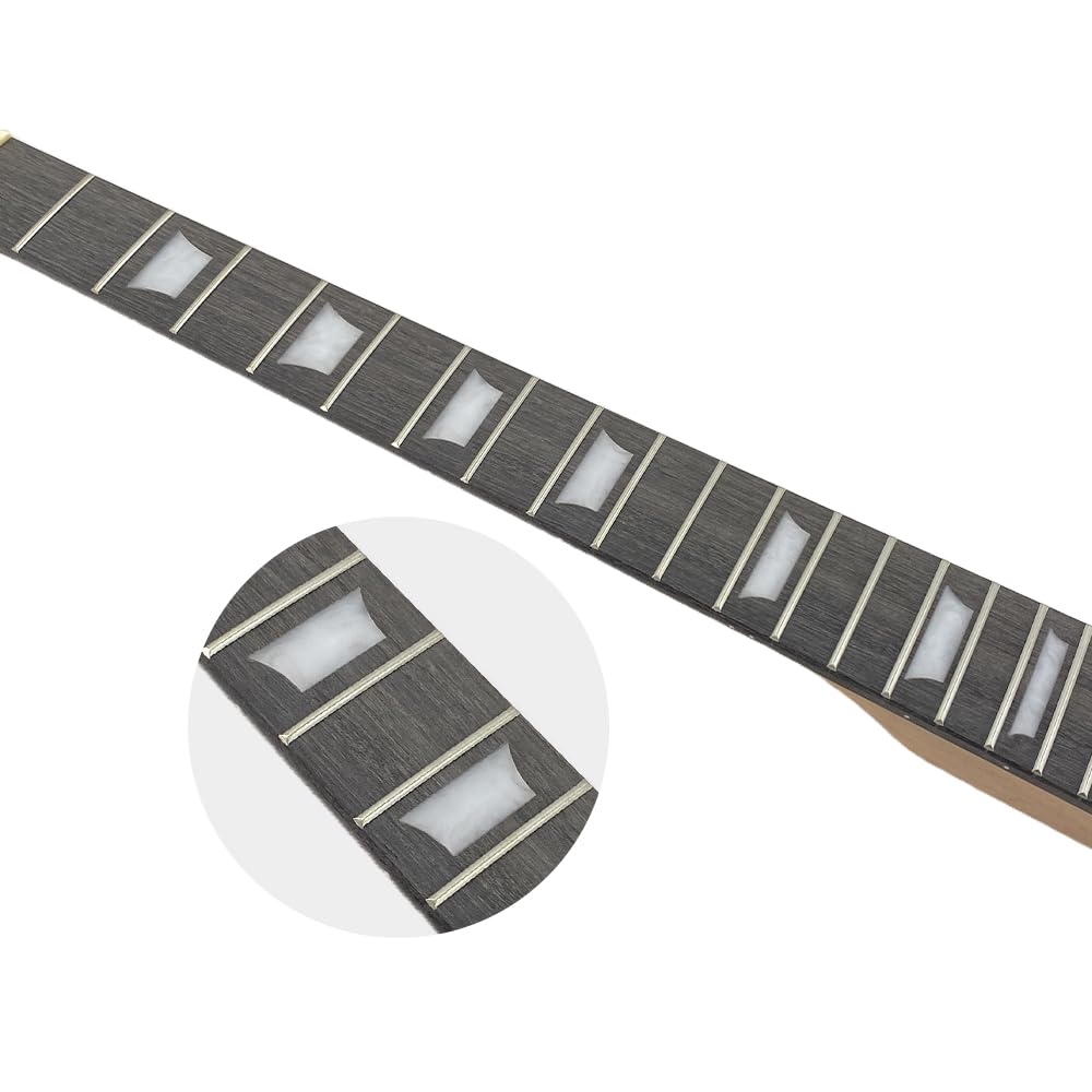 Gitara elektryczna gryf mahoń zamiennik 22 progi 65 cm palisander podstrunnica biała doniczka wkładka śruba na pięcie