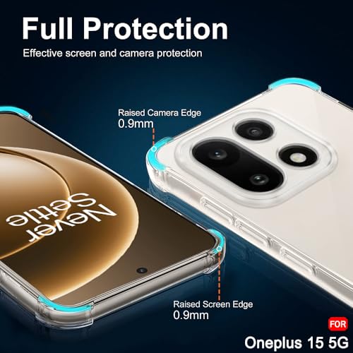 Image of TheGiftKart Crystal Clear Back Cover Case for OnePlus 15 5G | Raised Bumps for Camera & Screen Protection | Ultra Clear Soft Silicone Back Cover Case for OnePlus 15 5G (TPU, Transparent)
