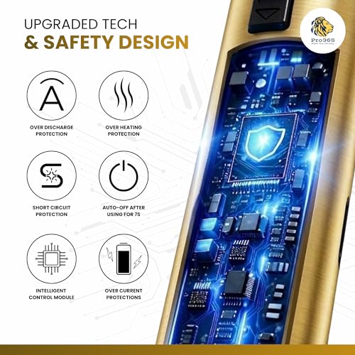 Image of PRO365 USB Rechargeable Electric Candle Lighter | Windproof Arc Lighter with 360 Flexible Neck | Safety Lock & LED Indicator | Flameless Kitchen & Outdoor Gas Lighter(Gold)