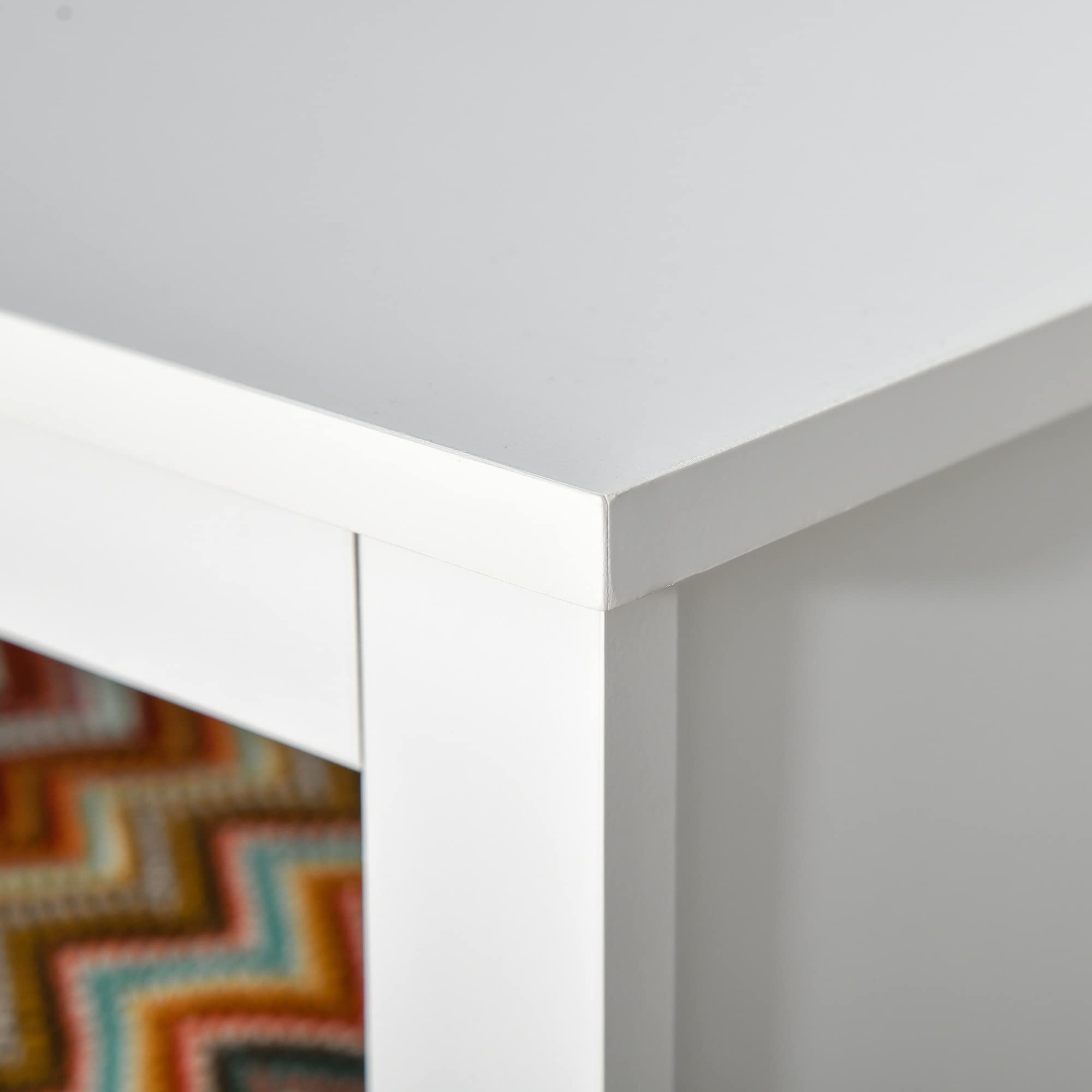 HOMCOM Aparador de Salón con 3 Cajones Extraíbles 102x33x61,5 cm Blanco | Estantes Abiertos, para Libros Juguetes, Armario Auxiliar de Almacenamiento, para Dormitorio Cocina