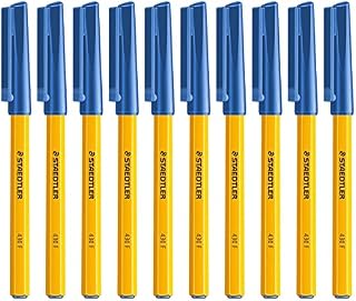 Staedtler Fine 0.3mm Blue 430 Stick Ballpoint Pens Writing Pen Smooth Efortless Ink Flow Regulated (Pack Of 10)