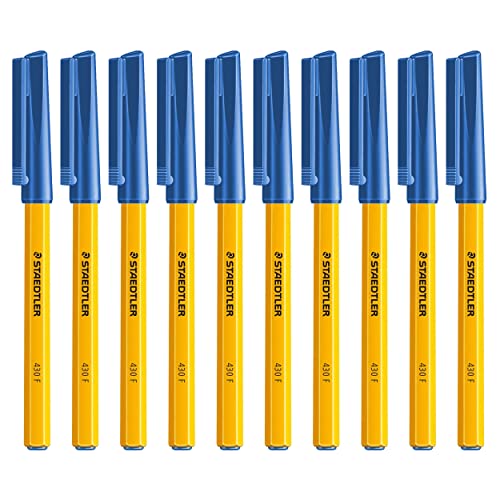 Bolígrafo 430, de Staedtler, de punta fina de 0,3 mm, tinta azul, color Pack of 10