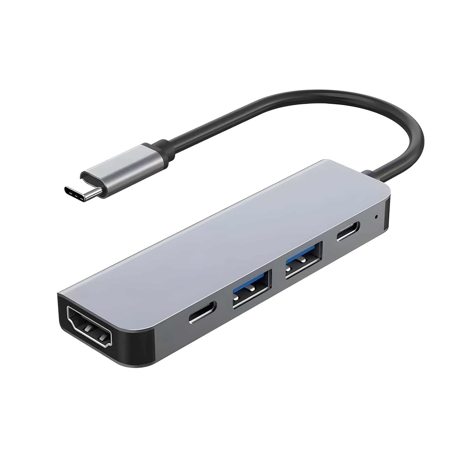 Joyzzz USB C Hub with 100w Pd Charging, 2 USB-A Data Ports, USB C to HDMI Multiport 4k30hz Adapter, Extension Hub, USB C Hub Multiport Adapter, Compatible with Macbook Pro/Air, Pad Pro/Air, Hp