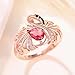 JerMrasra Flamingo Design Ring, Pink Zirconia Teardrop Ring, Rose Gold Women's Ring, Wedding Engagement Finger Rings Bands Beach Jewelry Fashionable Animal-Themed Jewelry 10