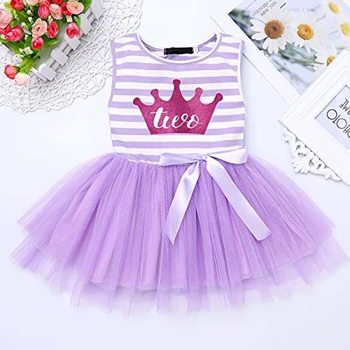 Baby Girls Crown Princess Striped 1st/2nd Birthday Cake Smash Tulle Tutu Dress Toddler Kids Outfit2